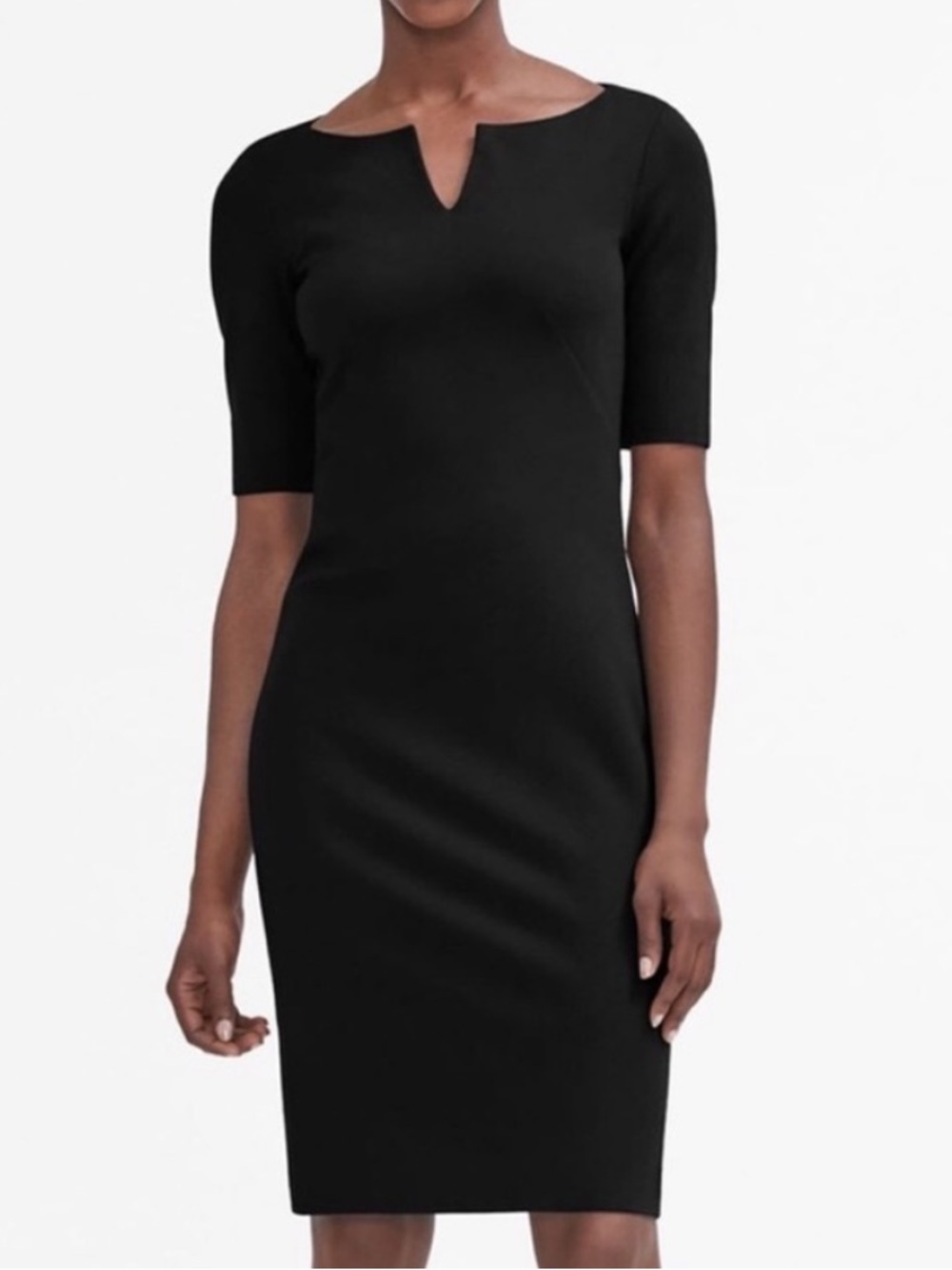MM Lafleur Narie 2.0 Dress Black Knee Length Sheath Size 8 Office Career Work